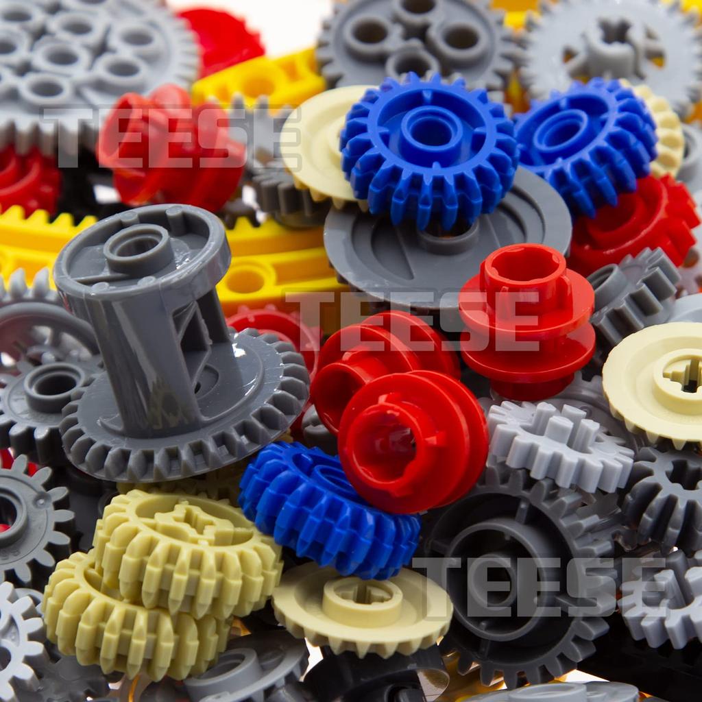 TEESE 233-Piece Technic - Lego Compatible Parts, Technic Gears, Axles, Pins, Wheel Absorbers, Shock Differential Tire Tracks for Technic Projects
