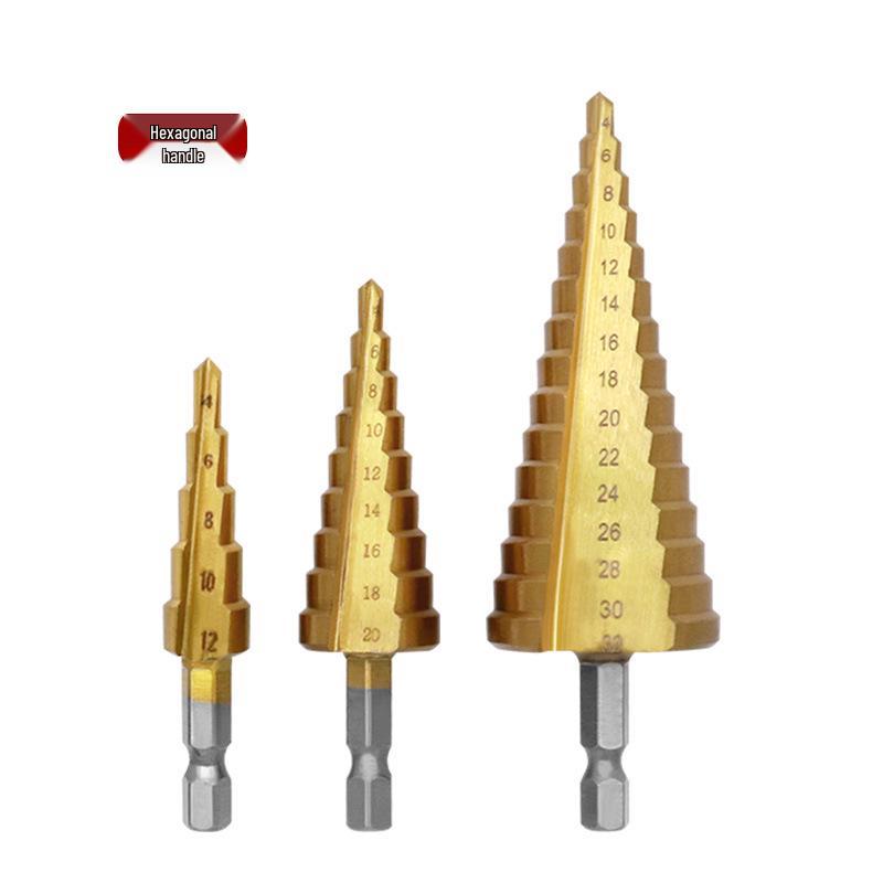 Hex & Triangular Shank Tower Drill Set 4-32, 4-20, 4-12 - Bearing Steel Step Bits
