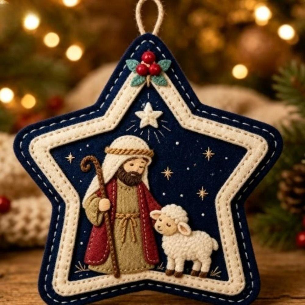 Star Shape Jesus Hanging Ornament Home Decor Christmas Decorations Christmas