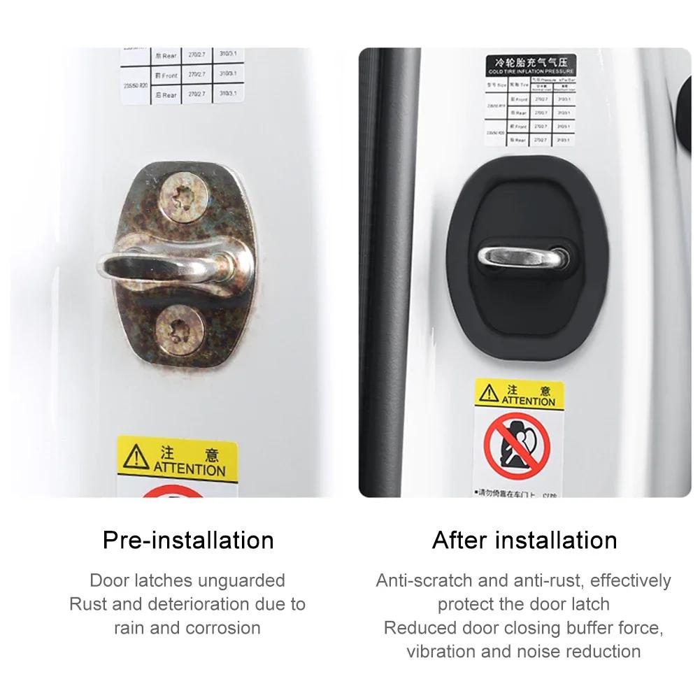 4/8/12 шт. защитная крышка дверной защелки автомобиля, силиконовая крышка дверной ручки, защитный стопор дверных замков автомобиля, защита от столкновений
