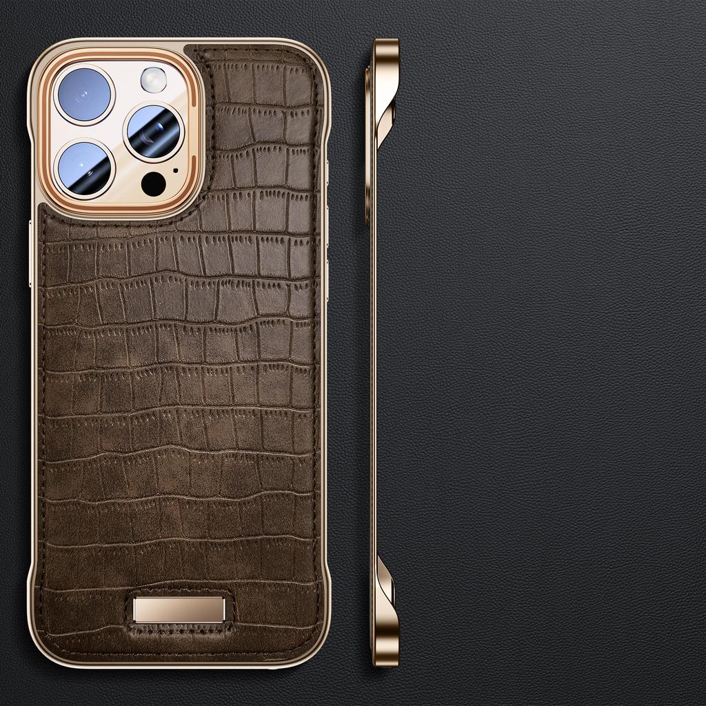 Чехол-рамка с крокодиловым узором для iPhone 16, 15, 14, 13, pro max, ультратонкий деловой чехол-накладка для Apple 16pro MAX, аксессуары