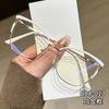 Metal Frame Glasses Women Anti Blue Light Cat Eye Eyewear Type Non-prescription Decorative Flat Glasses Lunettes De Soleil Homme