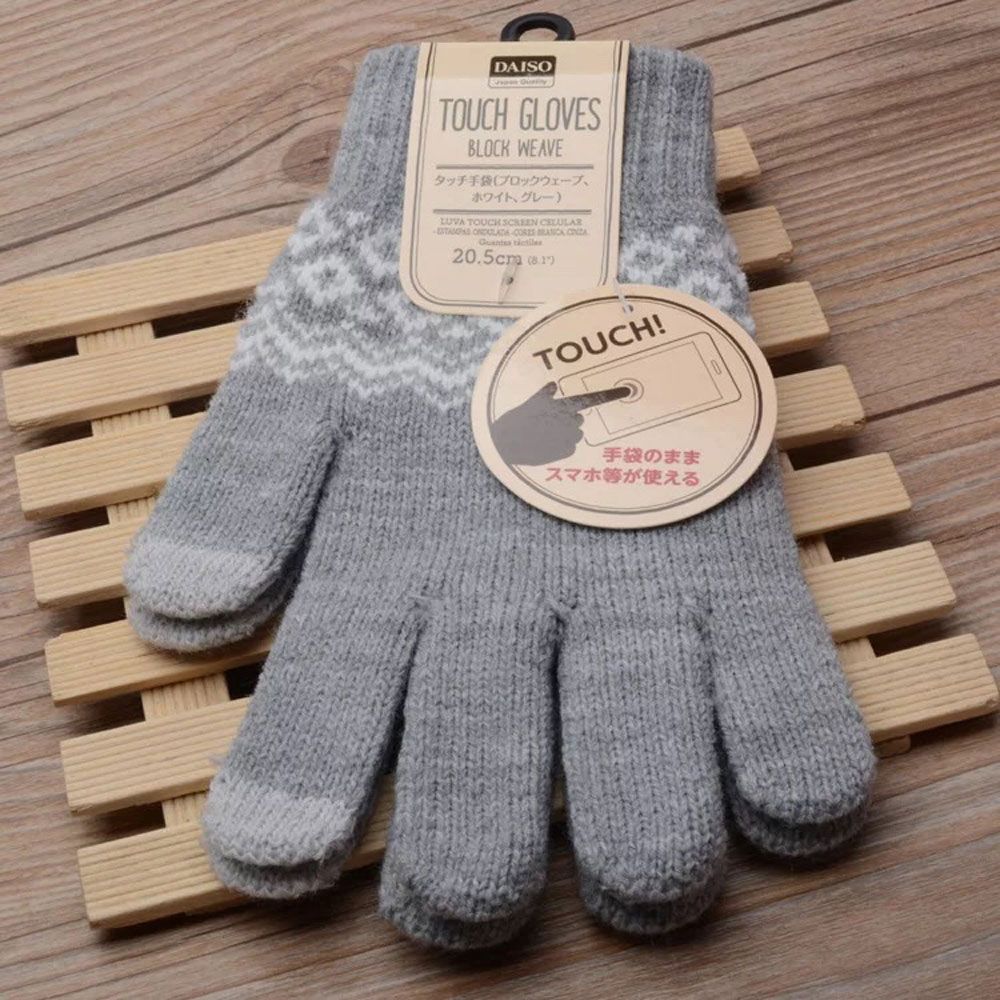 Outdoor Driving Cycling Elastic Cuff Warm Knit Gloves Touch Screen Gloves Mittens Winter Gloves