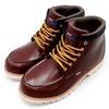 Edwin Waterproof Work Short Moccasin Boots with Moc PU Size Men's Boots, Toe, Leather, Non-Slip, Color Wine, EDM8700, 26.5cm