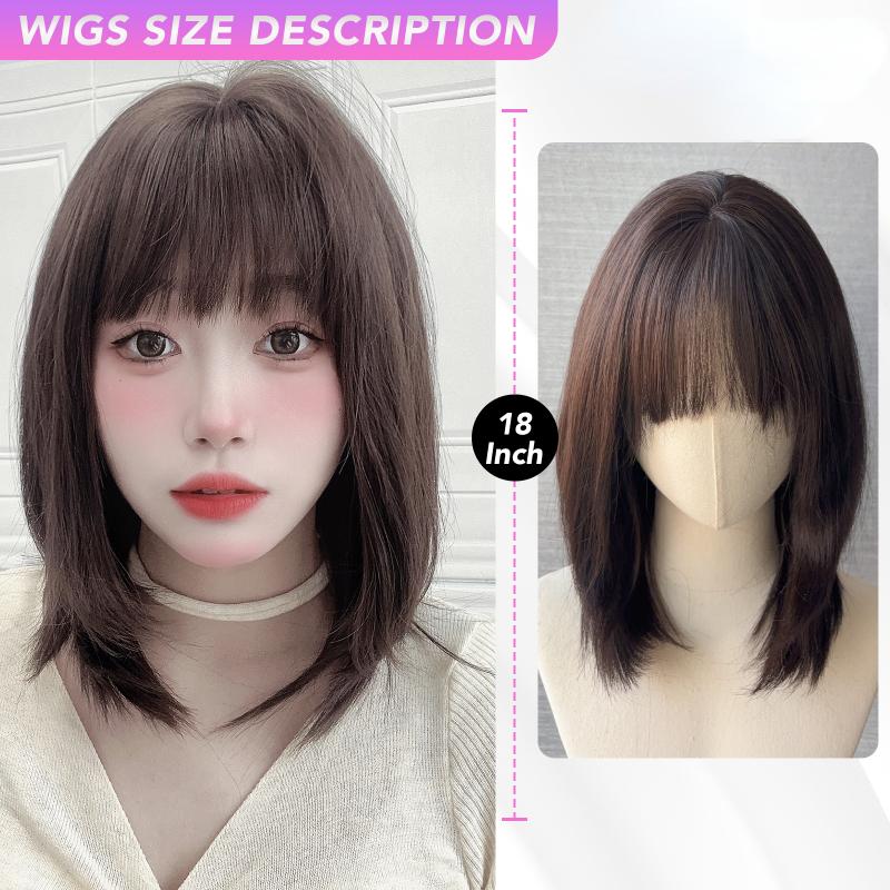 Коричневые вьющиеся парики с воздушной челкой 18 дюймов синтетические термостойкие волосы с глубокими волнами милые и натуральные вечеринки или селфи корейская мода