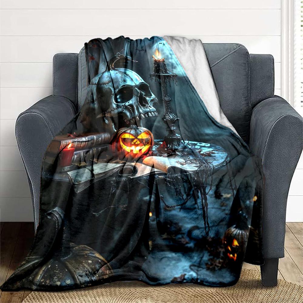 1pc Halloween Decorations Blanket Lightweight Flannel Blanket Throw Blanket For Sofa, Bed, Travel, Camping, Livingroom, Couch, Chair, And Bed yy250902