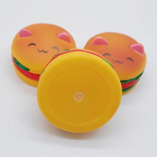 Жевательная игрушка для домашних животных, мультяшная форма гамбургера, устойчивая к укусам, высокая эластичность, облегчение тревоги, чистка зубов, мягкая