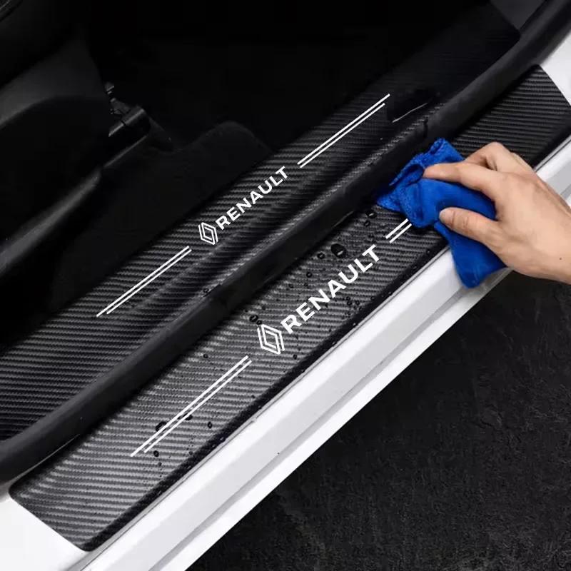 2026 Hot For Renault Hub Caps For Renault Megane 2 3 4 Twingo Clio Talisman Captur Trafic Kwid 1/4/5Pcs Car Door Sill Scuff Plat