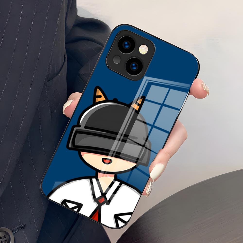 Игровой чехол P-PUBG для телефона iPhone 17 Pro Max 15 Pro 16 14 Plus 12 13 Mini 11 Pro, противоударная стеклянная крышка