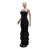 Women's New Fashion Sexy Bustier Solid Colour Pressed Pleated Lace Jumpsuit Female
