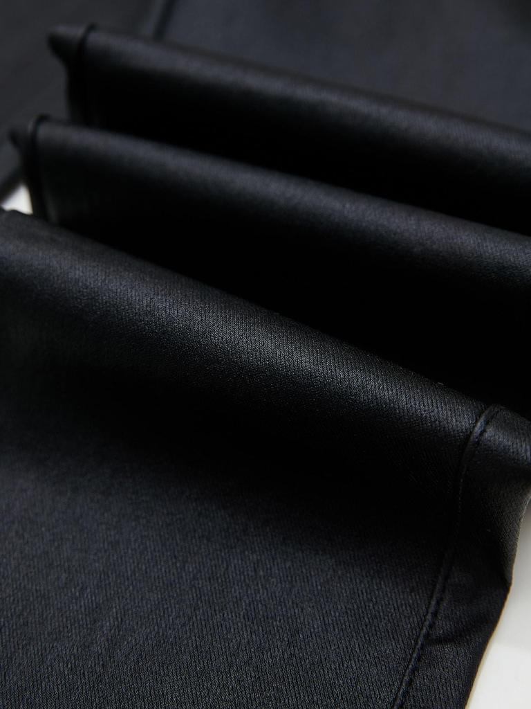 Rose Beauty A Women High Waist PU Leather Skinny Pants Elastic Pencil Tight Trousers