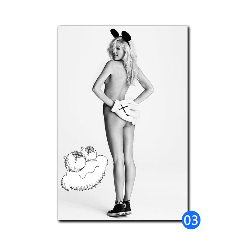 Горячее сексуальное женское белье, бикини, красота, полуобнаженная декоративная живопись, черно-белый ангел, ванная комната, гостиная, холст, картина