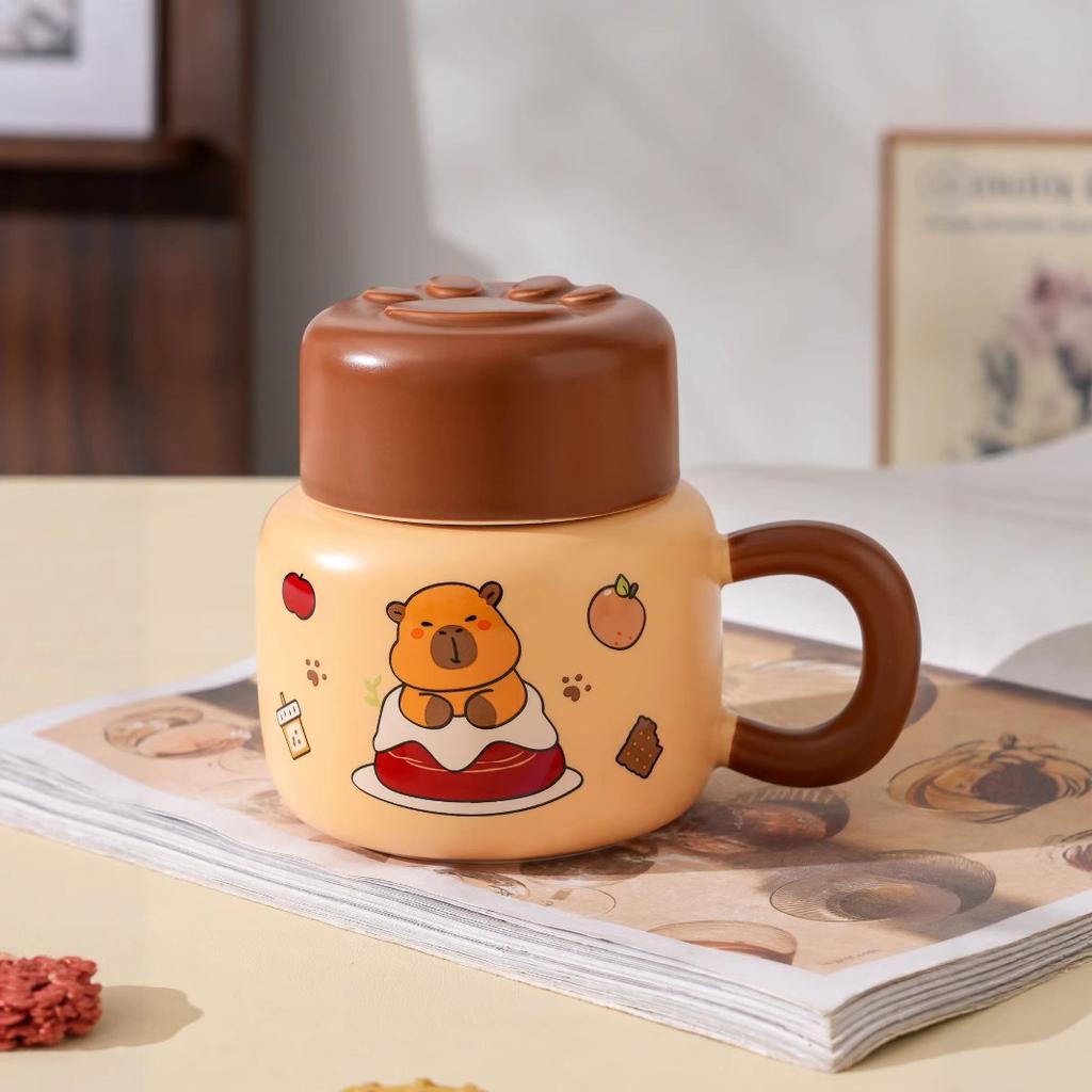 Чайник с крышкой Пылезащитная Мультяшная Керамическая Кружка Набор Сувенирных Подарков Чашка для воды Девушка Офисная Чашка для питья воды Маленький подарок