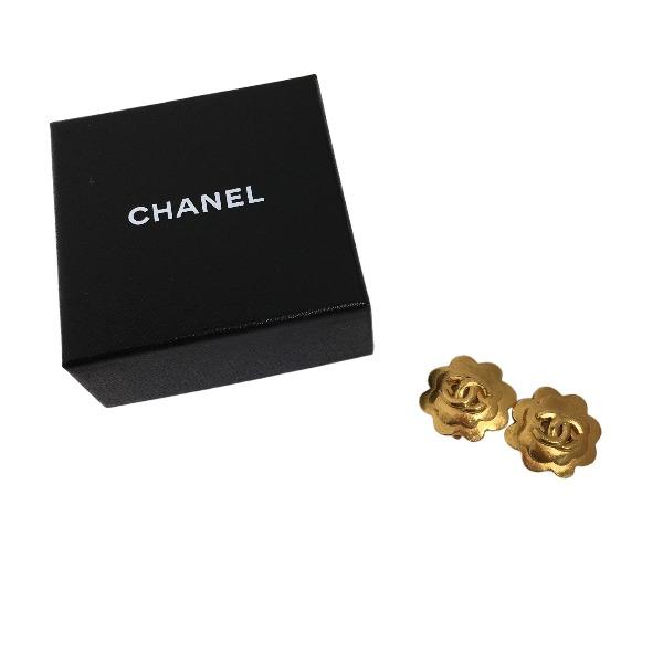 Chanel Большая серьга с меткой COCO золотая Женская Б/у
