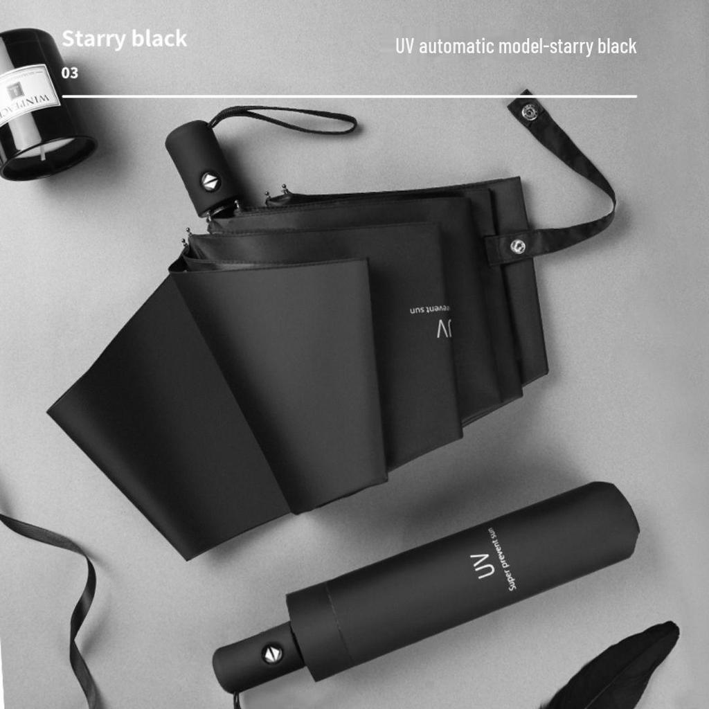 Женский автоматический складной зонт от солнца и дождя с защитой от УФ-лучей и логотипом