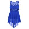 Kids Girls Lyrical Modern Contemporary Dance Costume Sequins Leotard Dance Dress