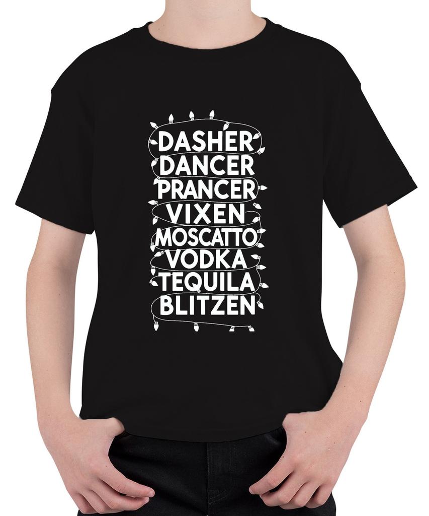 DASHER DANCER PRANCER VIXEN MOSCATTO Christmas Gift Funny Unisex Kids T-S