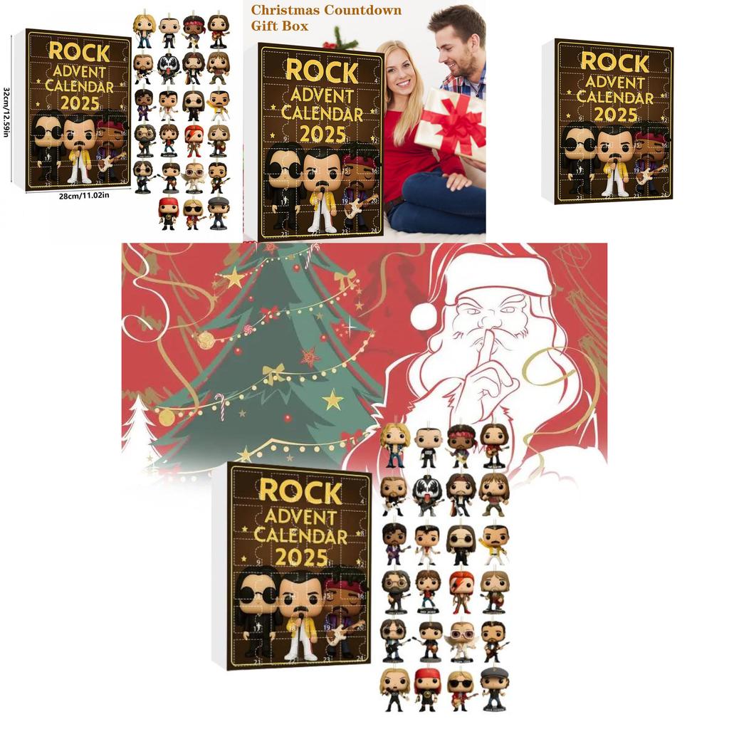 Рождественская серия «Слепой ящик» с акриловыми фигурками рок-группы для праздничного украшения елки