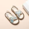 Children's Sandals Summer Sequins Sandals for Pretty Girls Fashion Retro Style Kids Princess Causal Open-toe Beach Sandals Soft