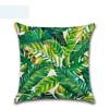 Luxurious 18'' Green Tropical Plant Pillow Case Cotton Sofa Cushion Cover Decorative
