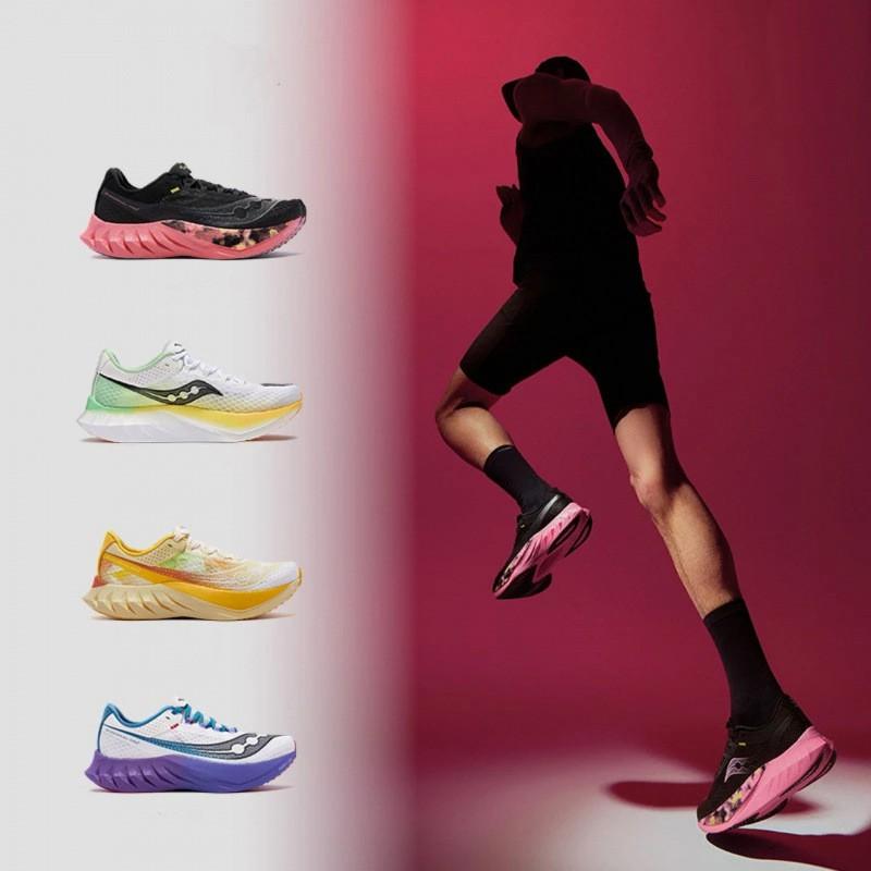 Saucony Endorphin Pro 4 Running Shoes - Breathable Mesh Cushioned Lightweight Sneakers Men Women