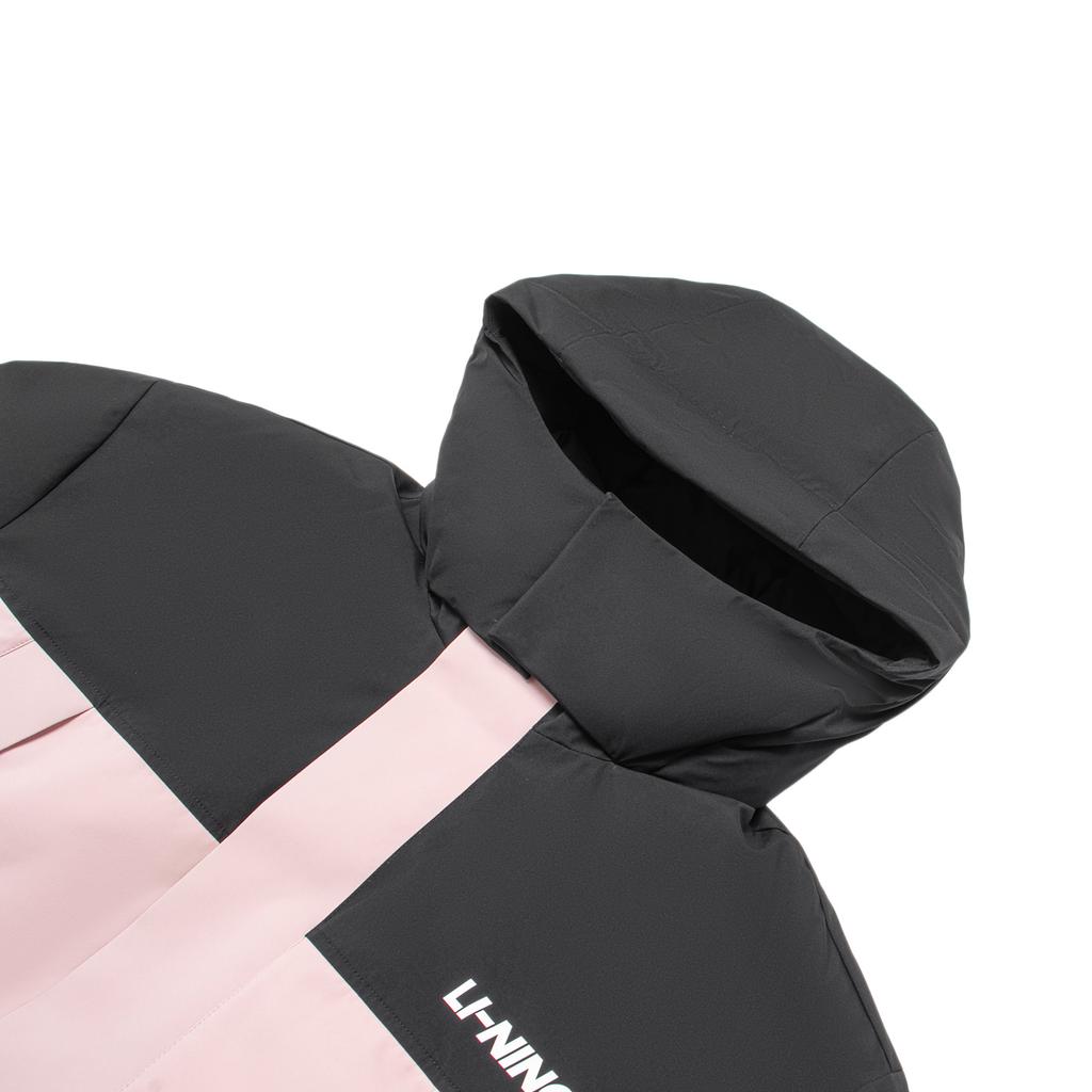 Li Ning Fitness Series Letter Logo Print Светоотражающая свободная универсальная морозостойкая повседневная короткая зимняя куртка-пуховик для мужчин AYMT321-3