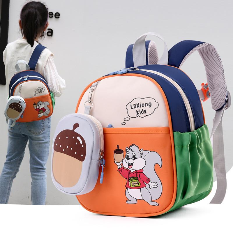 New Colorful Children's Backpack Cute Dual Color Kindergarten Bag With Breathable Design