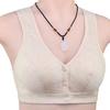 Soft Cotton Front Buckle Underwear Women's Smooth Surface Without Steel Ring Wide Shoulder Strap Vest New Large Size Bra