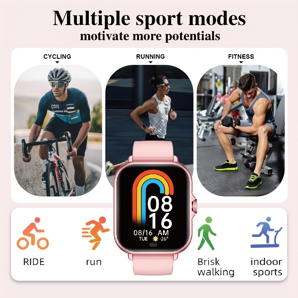 Multifunctional Full Touch Screen Sports Smart Watch,Answer Make Call Fitness Tracker Voice Assistant Alarm Clock Music Control Information Alerts