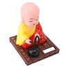 Солнечная игрушка Маленький монах Красная Привлекающая богатство Качающая головой Стучащая Деревянная Фигурка маленького монаха для украшения приборной панели Украшение для дома