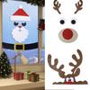 1 Set Festive Christmas Window Stickers Large Holiday Felt Cloth Clings Decor Eye Catching Window Wall Decorations