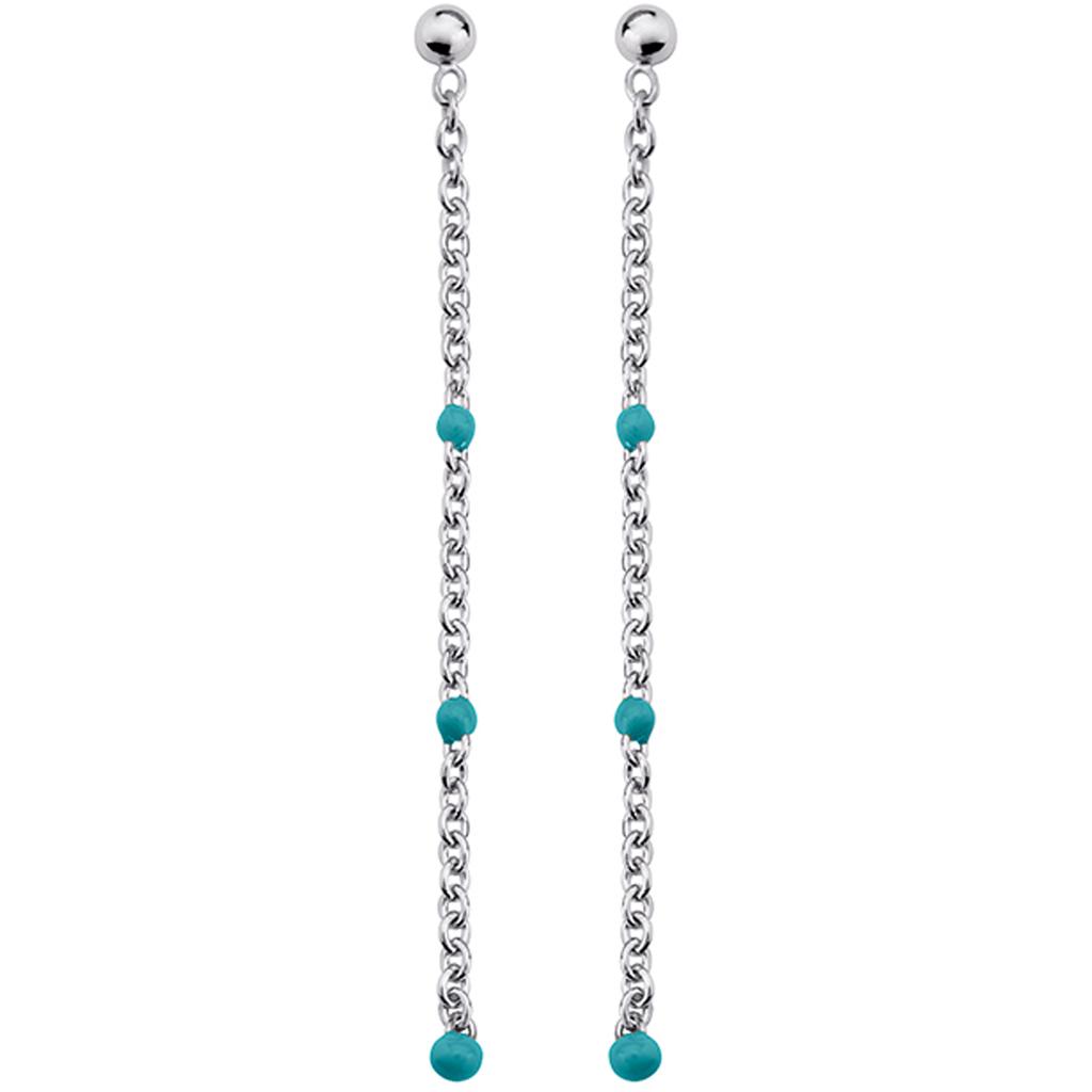 Altesse [Q4862] - Silver Turquoise 'Boho' Silver Earrings - 47 Mm