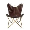 Arm Chair Indian Leather Butterfly Chair Iron Stand Leather Lounge Chair