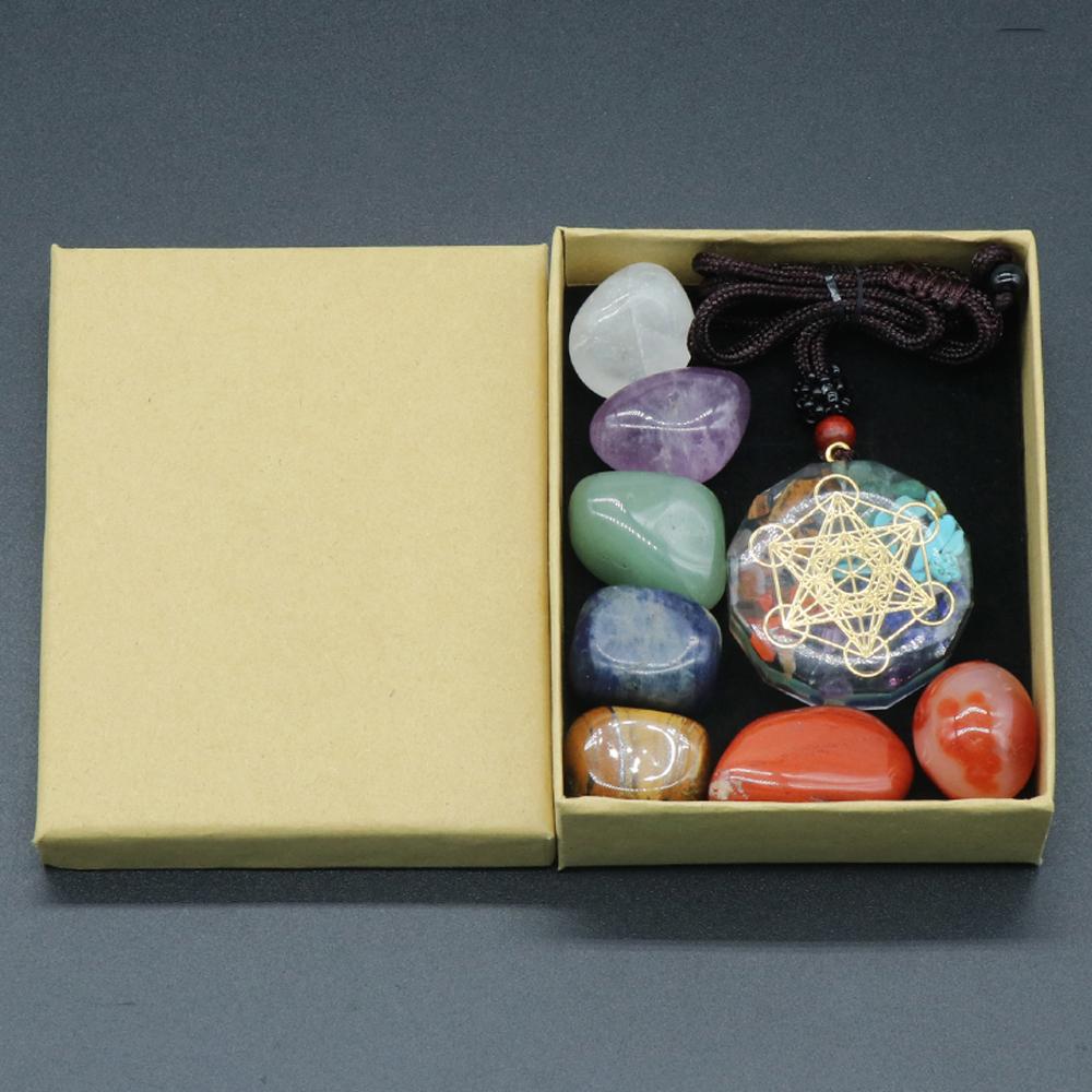 8 шт./кор., набор украшений из натуральных камней Boho Energy Yoga Stone 7 Chakra Stone для подарков на день рождения, свадьбу, уникальные товары для рукоделия на Пасху и День матери