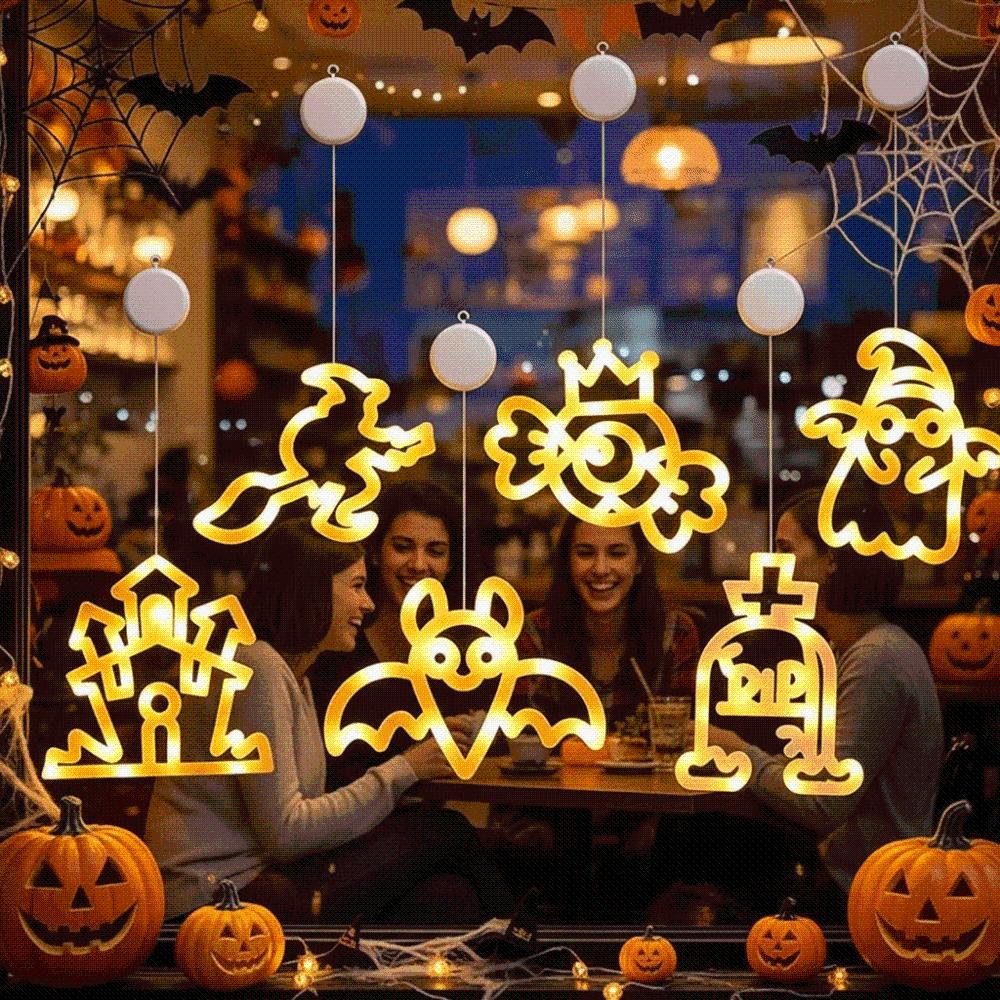 Battery-operated Halloween Suction Lights Waterproof LED Glass Pendant Holiday House Decoration