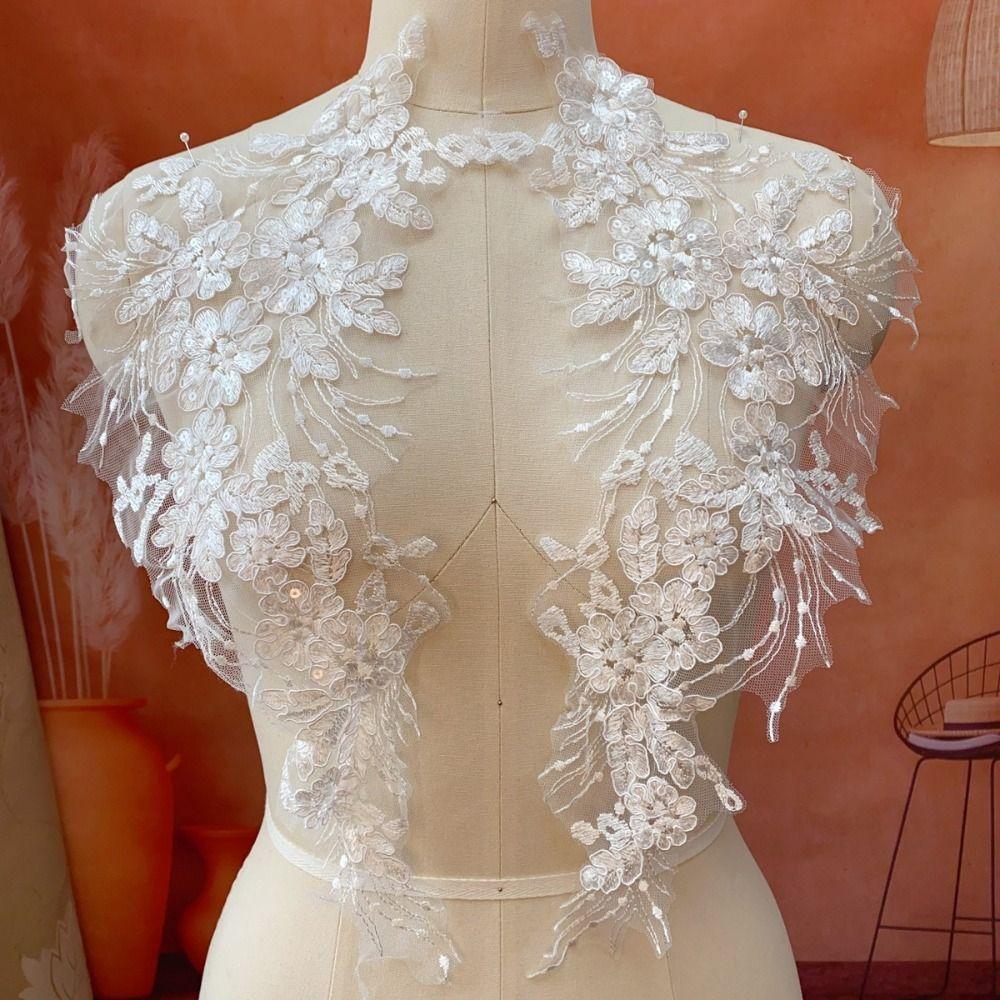 Polyester Embroidery Flower Patch Embroidery Garment Ornament Chest Decor Patch Wedding Gown Decor