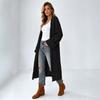 Oversized Longline Knit Cardigan With Front Pockets Roll-Up Sleeves V-Neck Loose Fit Warm Winter Sweater