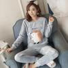 Thickened Warm Flannel Pyjamas Women‘s Winter Sleepwear Loungewear Tops and Trousers Coral Velvet Ladies Nightwear Homewear