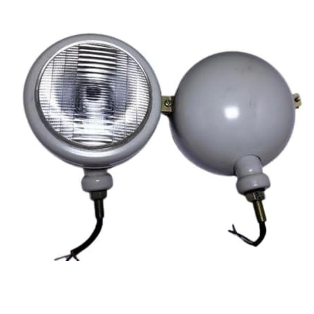 Left-Side Tractor Headlight Assembly 12V – Compatible with Ford 2N, 9N, 8N, NAA, 600, 800 Series – Grey Color Complete Lamp with Bulb