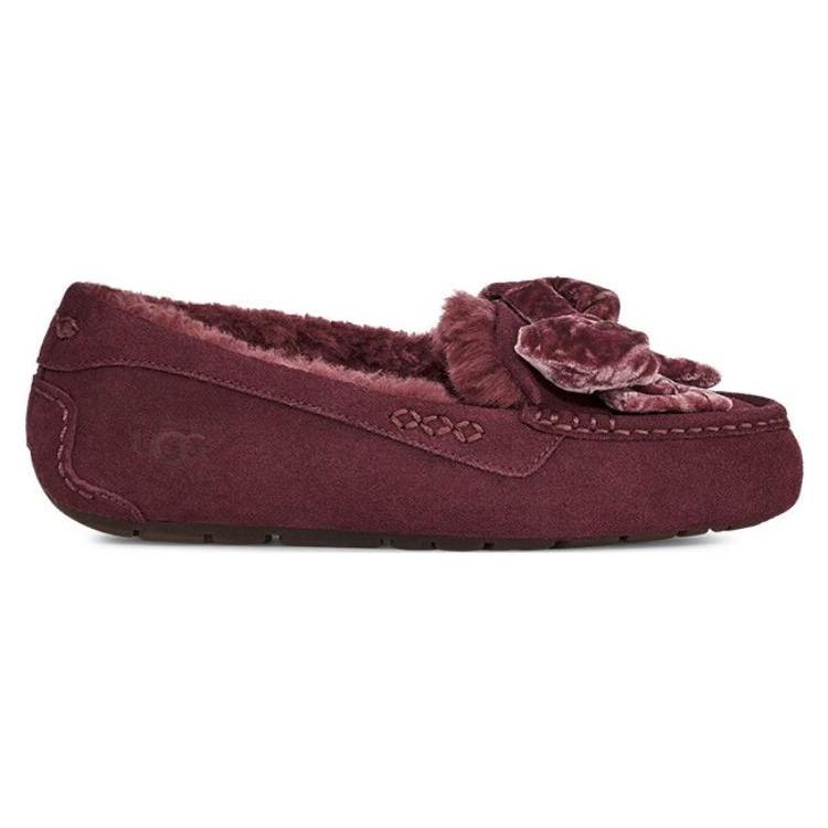 UGG Повседневные Мини-лоферы с Пушистым Бантом 'Tan Velvet Black' Женские 1138650