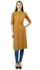 Phagun Cotton Plain Kurti Tunic Mandarin Collar Ethnic Casual Kurta Blouse
