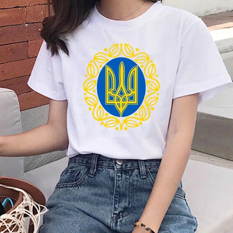 Ukraine Ladies T Shirt Summer Premium Short Sleeve T Shirt Flag Classic Ukraine Gift T Shirt Girls Harajuku Love T Shirt Tops Unisex
