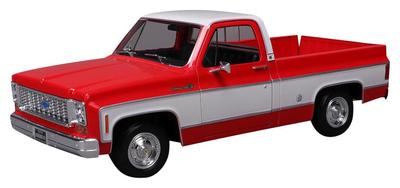Kyosho Maisto Масштаб 1974 Chevrolet C10 Cheyenne Super Готовый MS31467RW 1/18 Пикап, Красный/Белый, Модель,