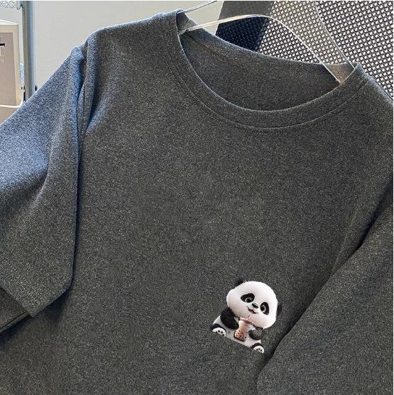 Женская футболка свободного кроя с круглым вырезом весна/лето 2024 г., белая, с коротким рукавом, универсальная, средней длины, модный топ