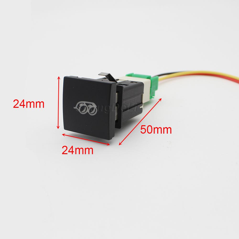 Car Red LED DRL Light Power On Off Switch Push Button Mirror Music Radar Switch with Wire For VW Jetta Golf 6 MK6 2006 - 2012