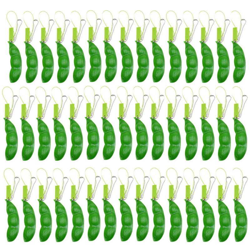 10/30/50 ШТ. Игрушки-антистресс Горошек Фасоль Для Тревожности СДВГ Нажималки Снятие Стресса Сжималки Кавайный Брелок Сувениры на Вечеринку Дети Взрослые