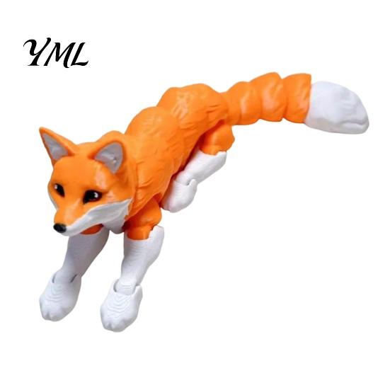 Portable Decompression Toys Articulated Fox Collectible Figurine, 3D Printed Flexible Fidget Toy, Cute Animal Unique Birthday Gifts for Kids