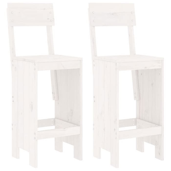VidaXL 3-piece Garden Bar Set White Solid Pine Wood, Pub Set, Patio Bar Set, Set of 3157794