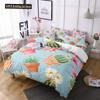 Cactus Duvet Cover Set King Queen Size Tropical Botanical Garden Print Green Plant For Girls Boys Teen Polyester Bedding Set