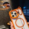 Круглый держатель-подставка для камеры Прозрачный чехол для iPhone 17 Air 16 15 14 13 12 Pro Max 17Pro Для Magsafe Беспроводная зарядка Ударопрочный чехол